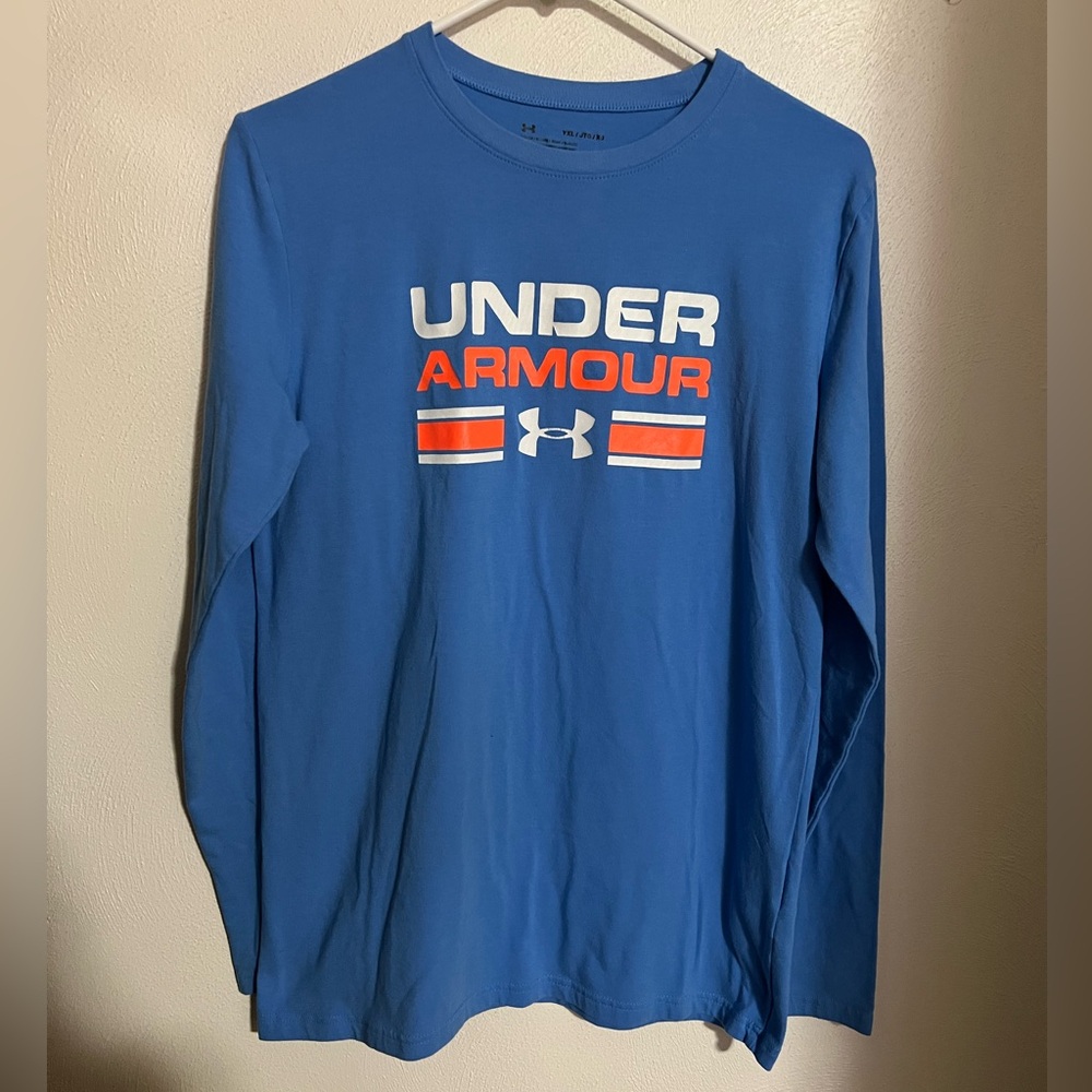 UNDER ARMOUR Classic Loose Fit HeatGear Athletic Long‎ Sleeve Tee Blue Boy's XL